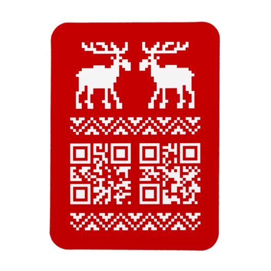 Ugly Christmas Sweater QR Code Glücklich Neues Jah Magnet (Vertikal)