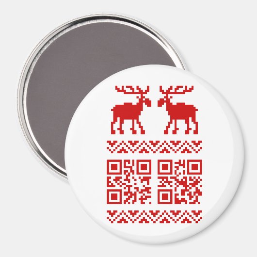 Ugly Christmas Sweater QR Code Glücklich Neues Jah Magnet (Vorderseite/Rückseite)