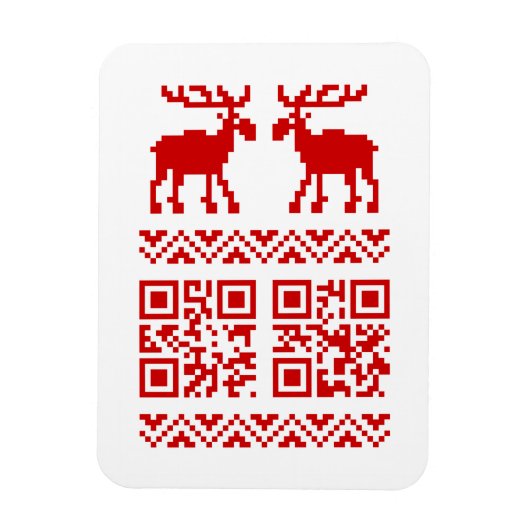 Ugly Christmas Sweater QR Code Glücklich Neues Jah Magnet (Vertikal)