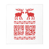 Ugly Christmas Sweater QR Code Glücklich Neues Jah Notizblock (Vorderseite)