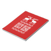 Ugly Christmas Sweater QR Code Glücklich Neues Jah Notizblock (Rotiert)