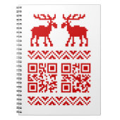 Ugly Christmas Sweater QR Code Glücklich Neues Jah Notizblock (Vorderseite)