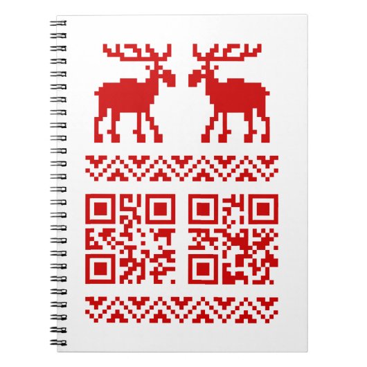 Ugly Christmas Sweater QR Code Glücklich Neues Jah Notizblock (Vorderseite)