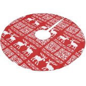 Ugly Christmas Sweater QR Code Glücklich Neues Jah Polyester Weihnachtsbaumdecke (Schrägansicht)