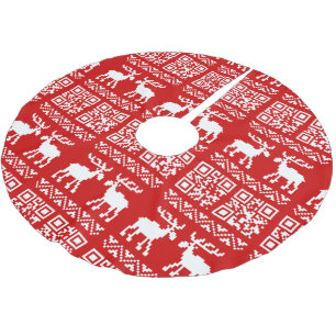 Ugly Christmas Sweater QR Code Glücklich Neues Jah Polyester Weihnachtsbaumdecke