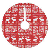 Ugly Christmas Sweater QR Code Glücklich Neues Jah Polyester Weihnachtsbaumdecke (Vorderseite)