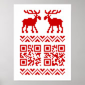 Ugly Christmas Sweater QR Code Glücklich Neues Jah Poster (Vorne)