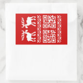 Ugly Christmas Sweater QR Code Glücklich Neues Jah Rechteckiger Aufkleber (Tasche)