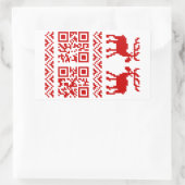 Ugly Christmas Sweater QR Code Glücklich Neues Jah Rechteckiger Aufkleber (Tasche)