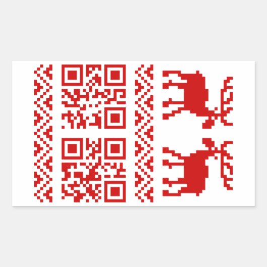 Ugly Christmas Sweater QR Code Glücklich Neues Jah Rechteckiger Aufkleber (Vorderseite)