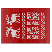 Ugly Christmas Sweater QR Code Glücklich Neues Jah Schneidebrett (Vorderseite)