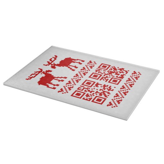 Ugly Christmas Sweater QR Code Glücklich Neues Jah Schneidebrett (Ecke)