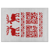 Ugly Christmas Sweater QR Code Glücklich Neues Jah Schneidebrett (Vorderseite)