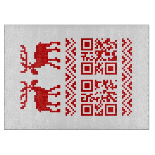 Ugly Christmas Sweater QR Code Glücklich Neues Jah Schneidebrett (Vorderseite)