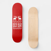 Ugly Christmas Sweater QR Code Glücklich Neues Jah Skateboard (Vorderseite)