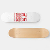 Ugly Christmas Sweater QR Code Glücklich Neues Jah Skateboard (Horizontal)
