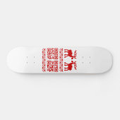 Ugly Christmas Sweater QR Code Glücklich Neues Jah Skateboard (Horizontal)