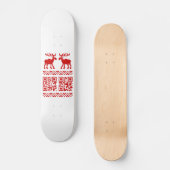 Ugly Christmas Sweater QR Code Glücklich Neues Jah Skateboard (Vorderseite)