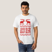 Ugly Christmas Sweater QR Code Glücklich Neues Jah T-Shirt (Vorne ganz)