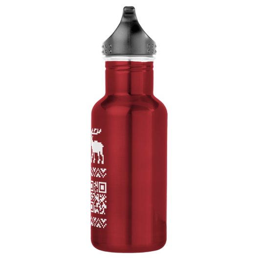 Ugly Christmas Sweater QR Code Glücklich Neues Jah Trinkflasche (Rechts)