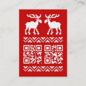Ugly Christmas Sweater QR Code Glücklich Neues Jah Visitenkarte (Rückseite)