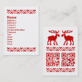 Ugly Christmas Sweater QR Code Glücklich Neues Jah Visitenkarte (Vorne/Hinten)