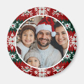 Ugly Christmas Sweater Red And Green Magnet (Vorne)