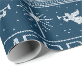 Ugly Christmas Sweater Religious Christlich Blue Geschenkpapier (Rolleneckpunkt)
