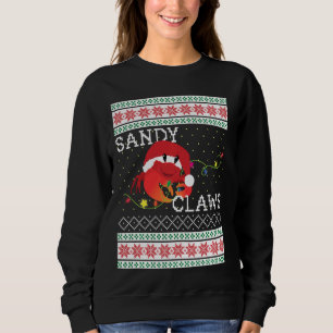 Ugly Christmas Sweater Sandy Claws Crab Liebhaber Sweatshirt