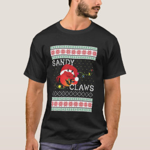 Ugly Christmas Sweater Sandy Claws Crab Liebhaber  T-Shirt