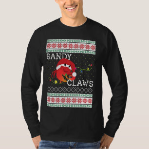 Ugly Christmas Sweater Sandy Claws Crab Liebhaber  T-Shirt