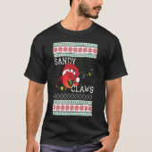 Ugly Christmas Sweater Sandy Claws Crab Liebhaber  T-Shirt (Vorderseite)