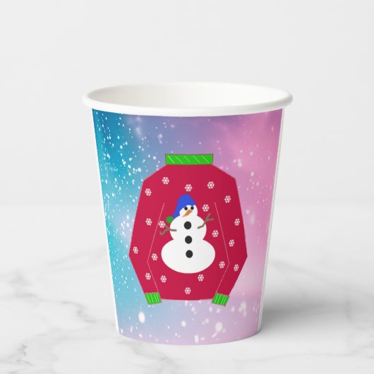 Ugly Christmas Sweater Season Nostalgic Pappbecher (Rückseite)