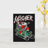 Ugly Christmas Sweater Sleigher Heavy Metal Santa  Karte (Gelbe Blume)