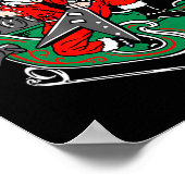 Ugly Christmas Sweater Sleigher Heavy Metal Santa Poster (Ecke)