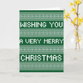 Ugly Christmas Sweater Style Frohe Weihnachten Karte (Gelbe Blume)