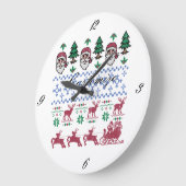 Ugly Christmas Sweater-Style Thunder_Cove Große Wanduhr (Winkel)