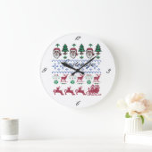 Ugly Christmas Sweater-Style Thunder_Cove Große Wanduhr (Zuhause)