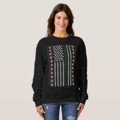 Ugly Christmas Sweater USA Flag Retro Merry Chris Sweatshirt (Vorne ganz)