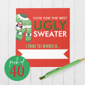 Ugly Christmas Sweater Voting Notepad Pack von 40 Notizblock