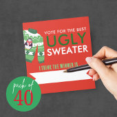 Ugly Christmas Sweater Voting Notepad Pack von 40 Notizblock