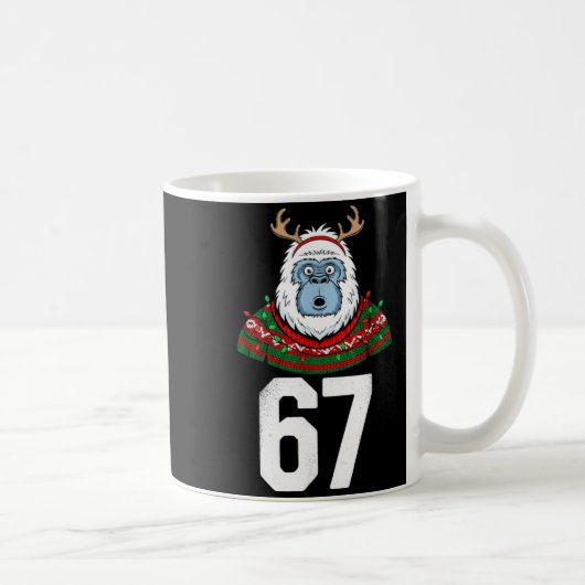 Ugly Christmas Sweater Yeti Gorilla Reindeer 67 Kaffeetasse (Rechts)