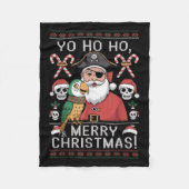 Ugly Christmas Sweater Yo Ho Ho Fun Merry Xmas San Fleecedecke (Vorderseite)