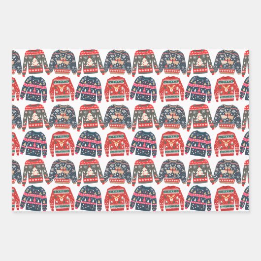 Ugly Christmas Sweaters Geschenkpapier Set (Vorderseite)