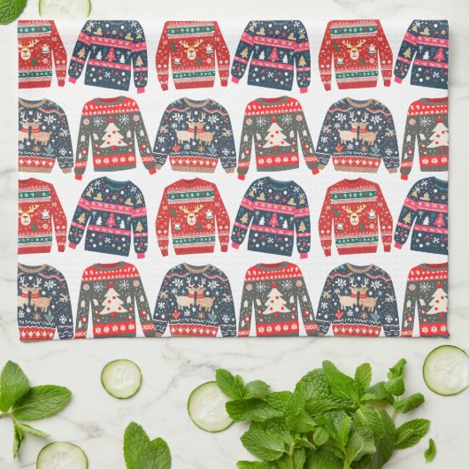 Ugly Christmas Sweaters Geschirrtuch (Gefaltet)