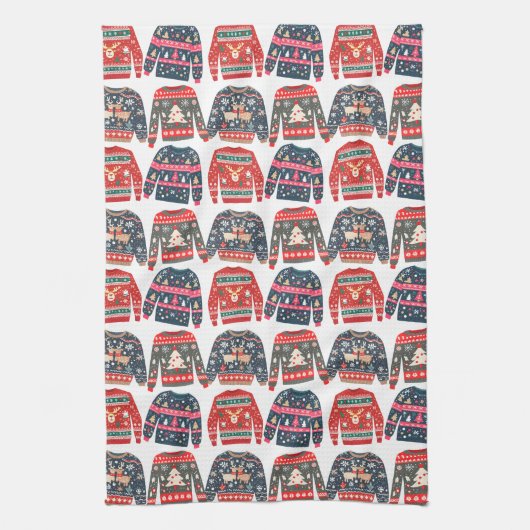 Ugly Christmas Sweaters Geschirrtuch (Vertikal)