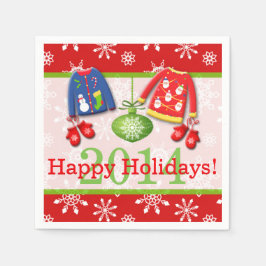 Ugly Christmas Sweaters Happy Holidays Napkins Serviette