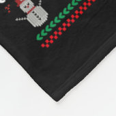 Ugly Christmas Tree Lights Santa Riding Bull Terri Fleecedecke (Ecke)