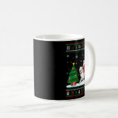 Ugly Christmas Tree Lights Santa Riding Great Pyre Kaffeetasse (VorderseiteRechts)