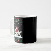 Ugly Christmas Tree Lights Santa Riding Great Pyre Kaffeetasse (Vorderseite Links)